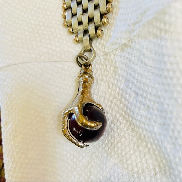 Antique Silver Claw red orb watch fob circa 1890s. - Picture 5 of 11